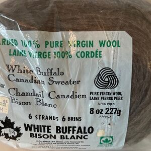 White Buffalo Carded 100% Wool Yarn 6 Strands 8oz. 227g